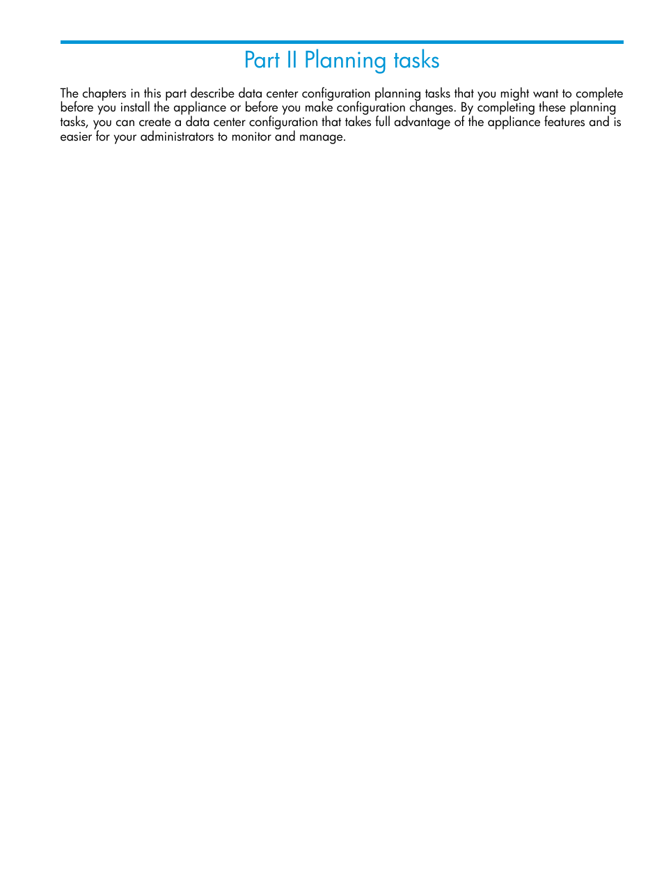 Part ii planning tasks, Ii planning tasks | HP OneView User Manual | Page 85 / 344
