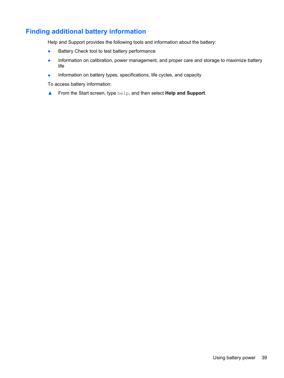 Finding additional battery information | HP ProBook 4446s Notebook-PC User Manual | Page 49 / 110