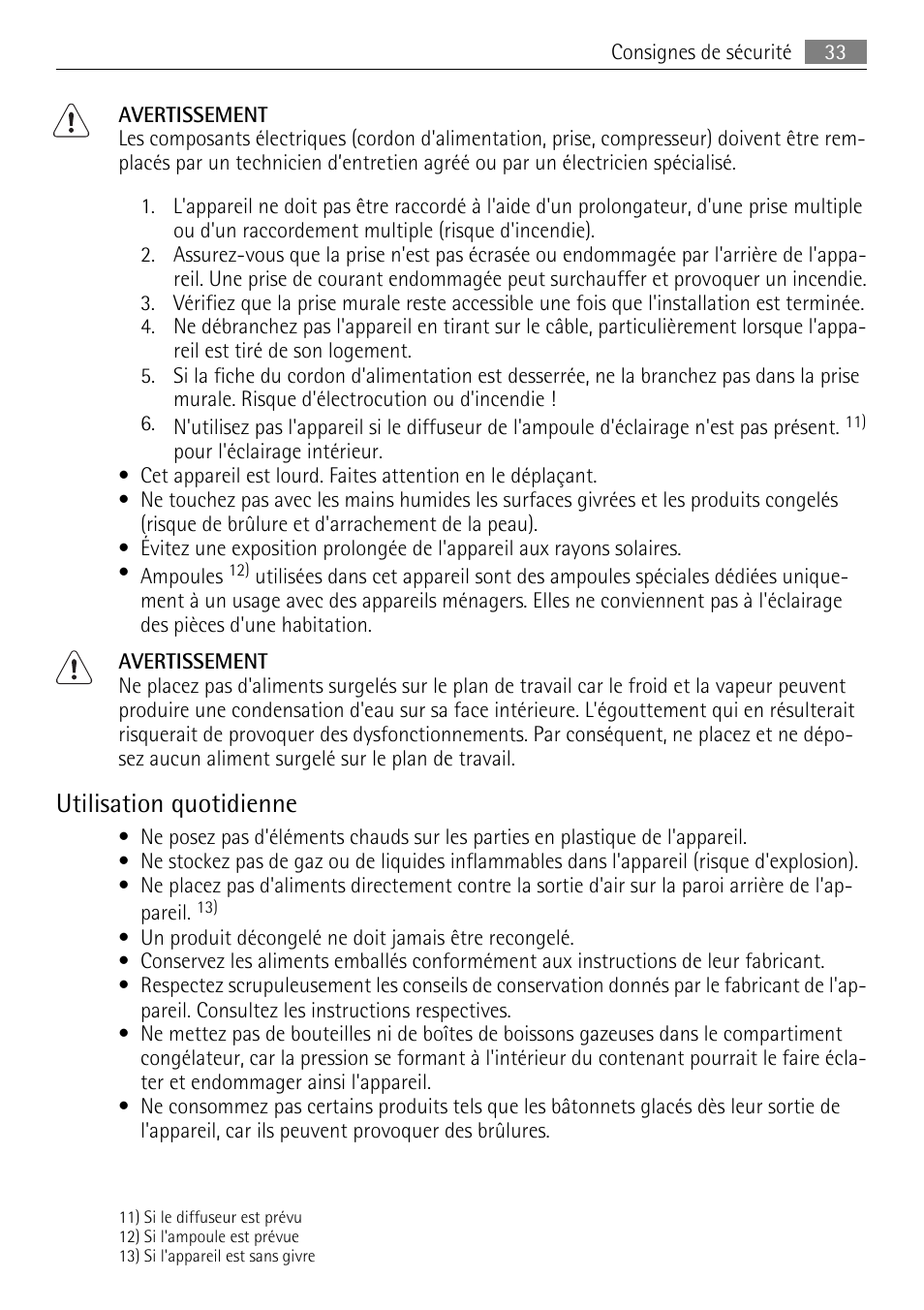 Utilisation quotidienne | AEG A60120GS4 User Manual | Page 33 / 64