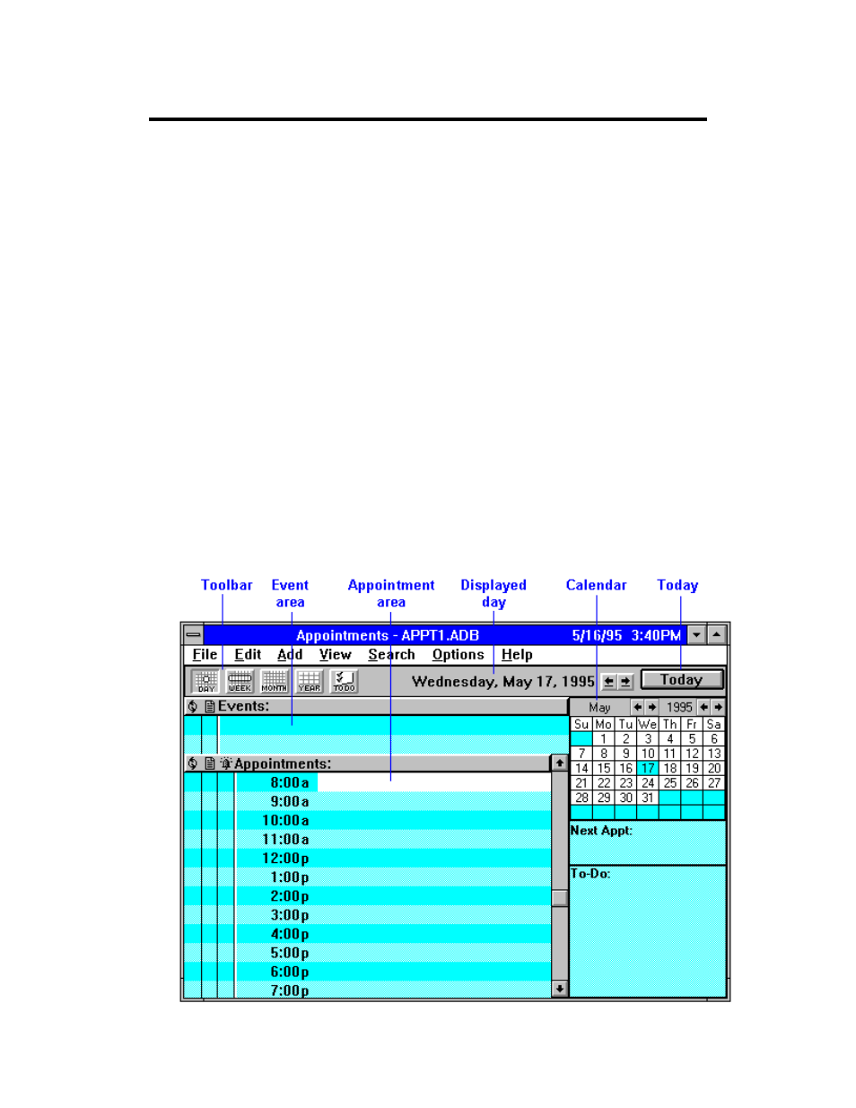 Managing your time with appointment book | HP OmniBook 5700 Notebook PC User Manual | Page 40 / 69
