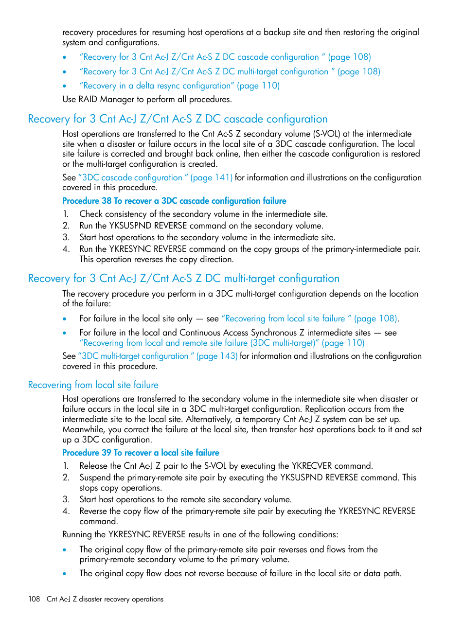 Recovering from local site failure | HP XP7 Storage User Manual | Page 108 / 208