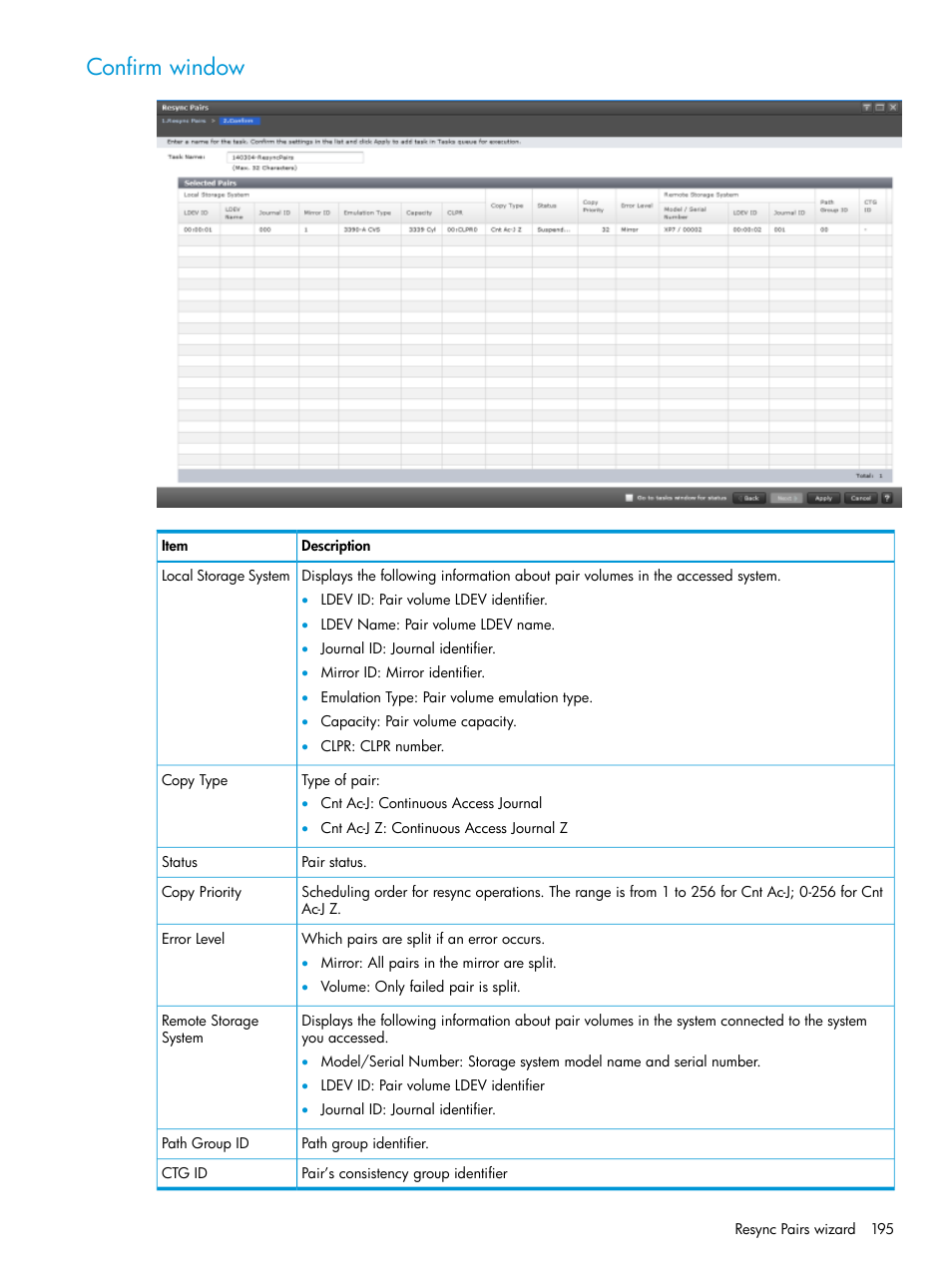 Confirm window | HP XP7 Storage User Manual | Page 195 / 208