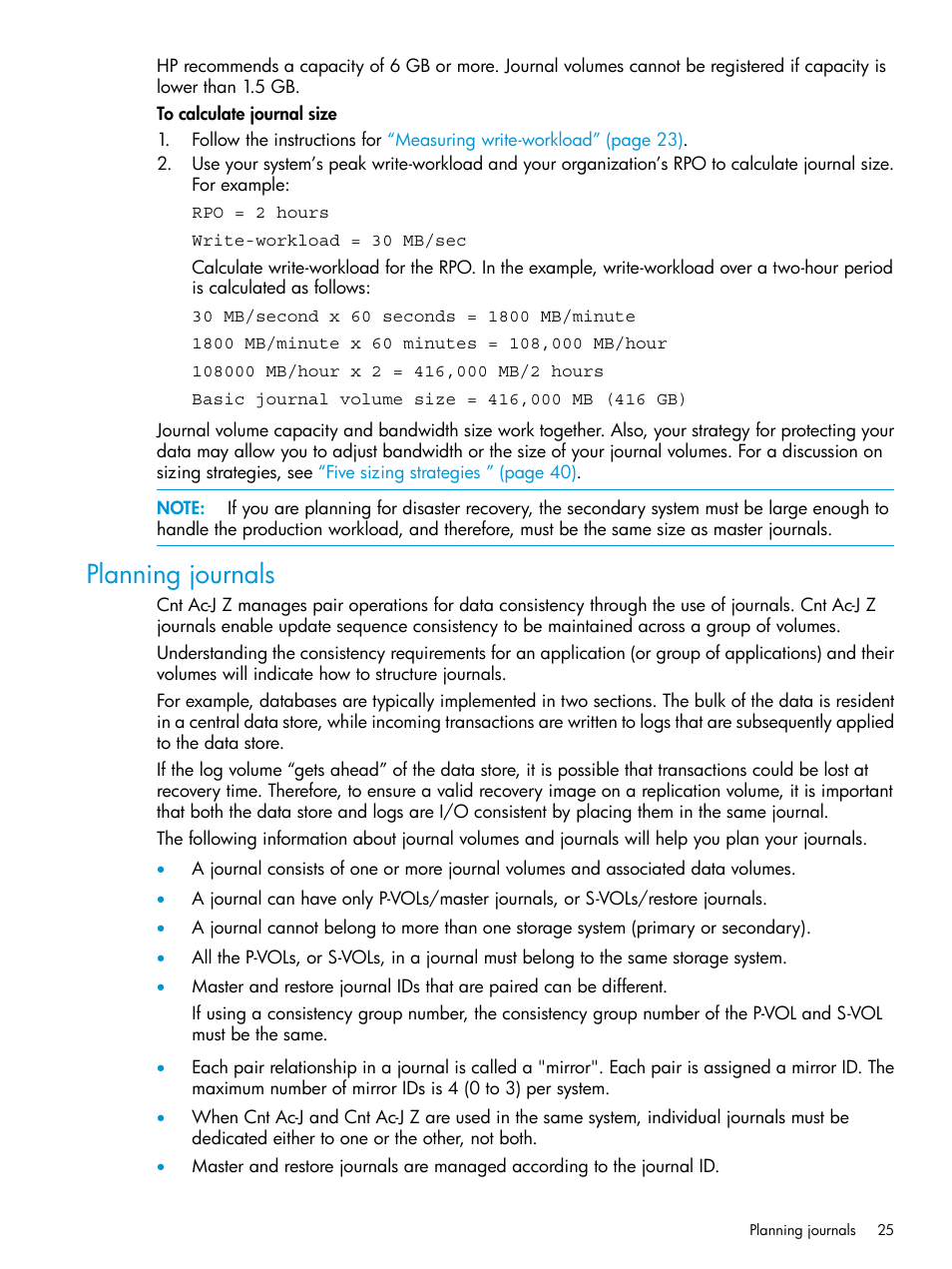 Planning journals | HP XP7 Storage User Manual | Page 25 / 208