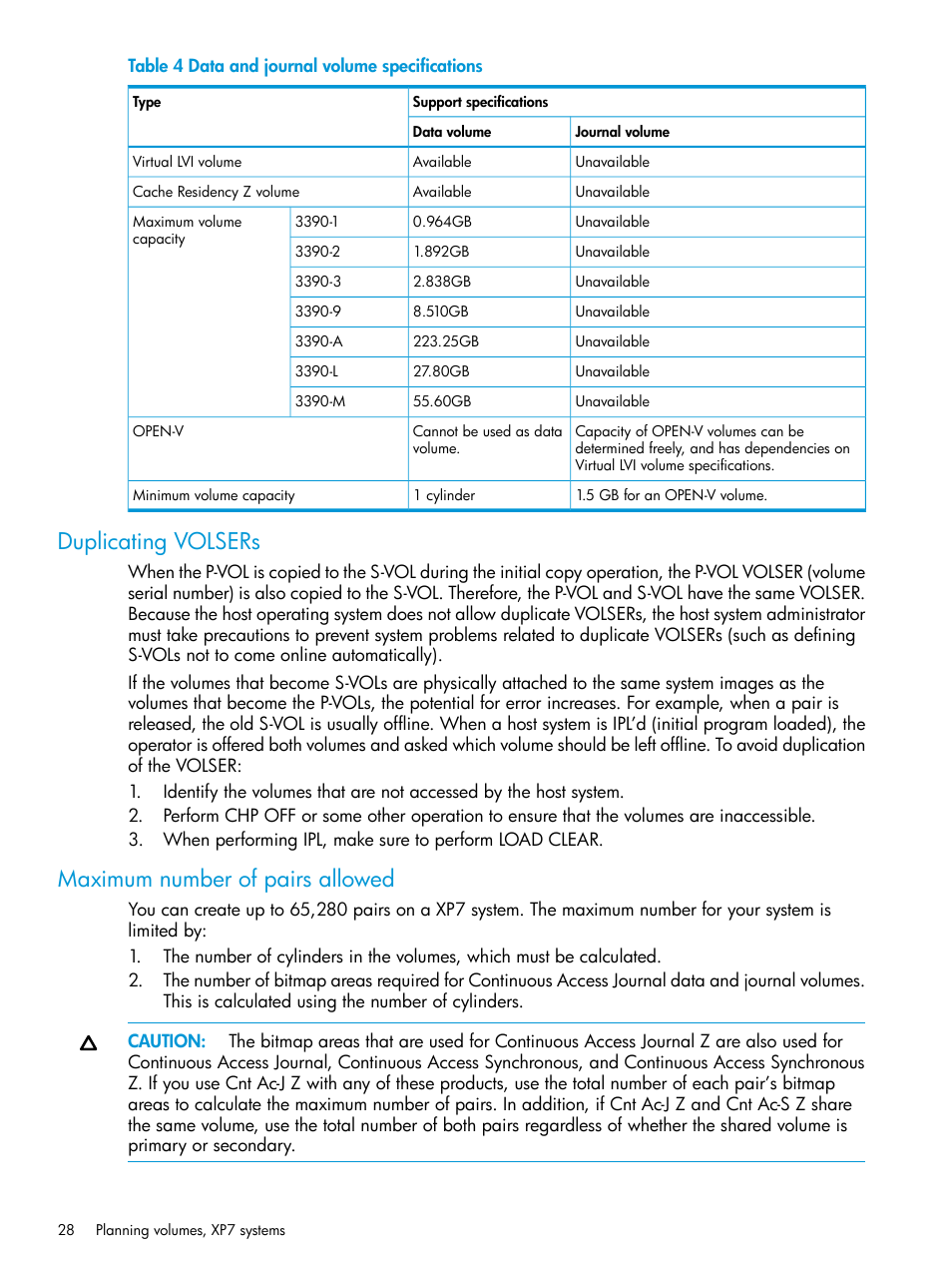 Duplicating volsers, Maximum number of pairs allowed | HP XP7 Storage User Manual | Page 28 / 208