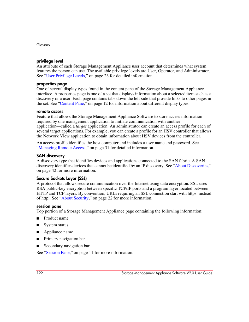 HP OpenView Storage Management Appliance and Software User Manual | Page 138 / 146