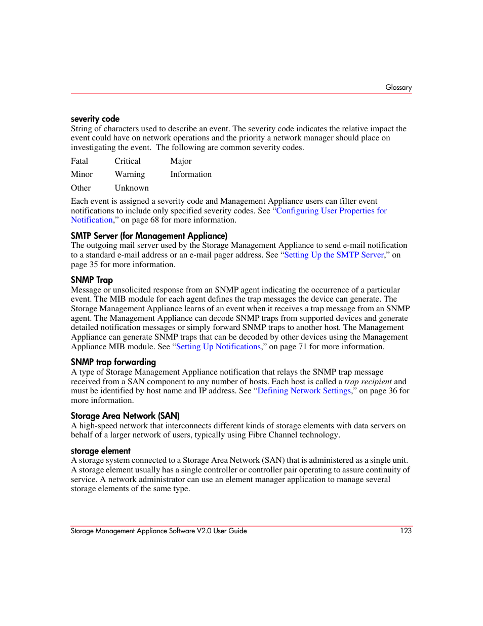 HP OpenView Storage Management Appliance and Software User Manual | Page 139 / 146