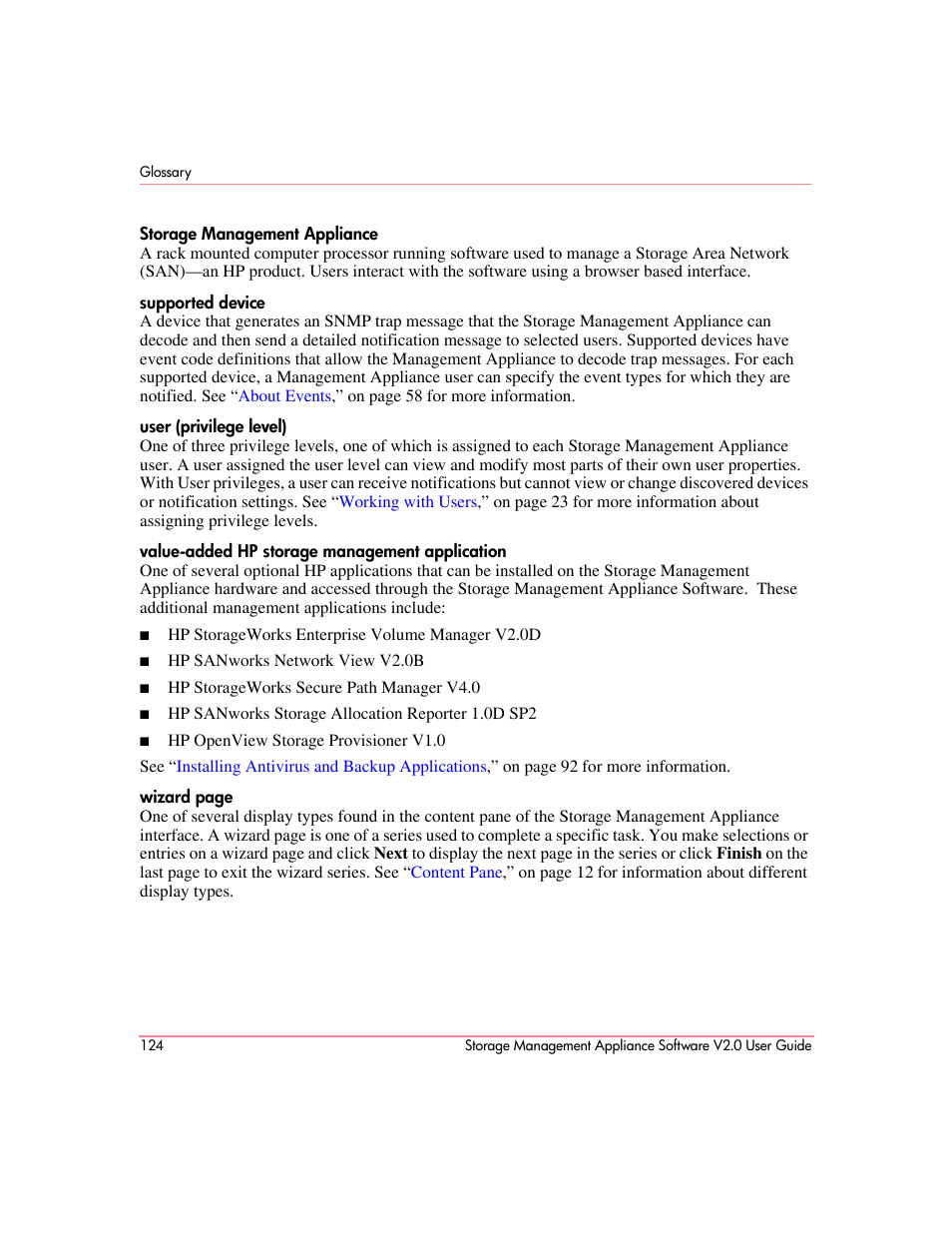 HP OpenView Storage Management Appliance and Software User Manual | Page 140 / 146