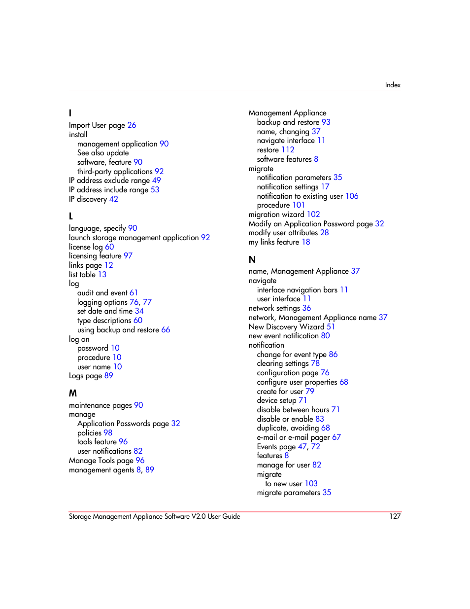 HP OpenView Storage Management Appliance and Software User Manual | Page 143 / 146