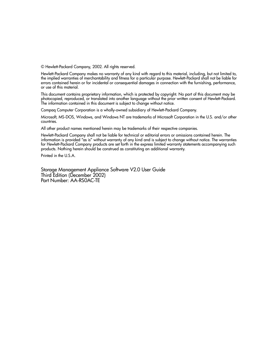 HP OpenView Storage Management Appliance and Software User Manual | Page 2 / 146