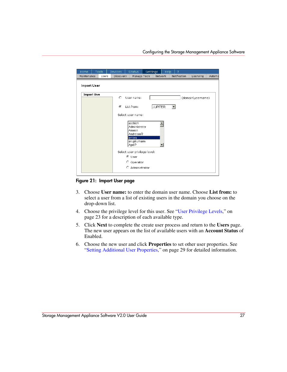 Figure 21 | HP OpenView Storage Management Appliance and Software User Manual | Page 43 / 146