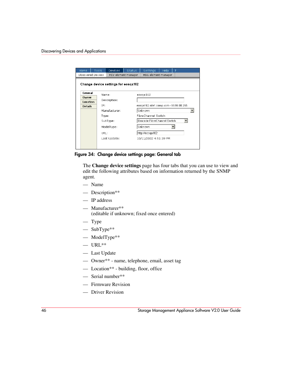 HP OpenView Storage Management Appliance and Software User Manual | Page 62 / 146