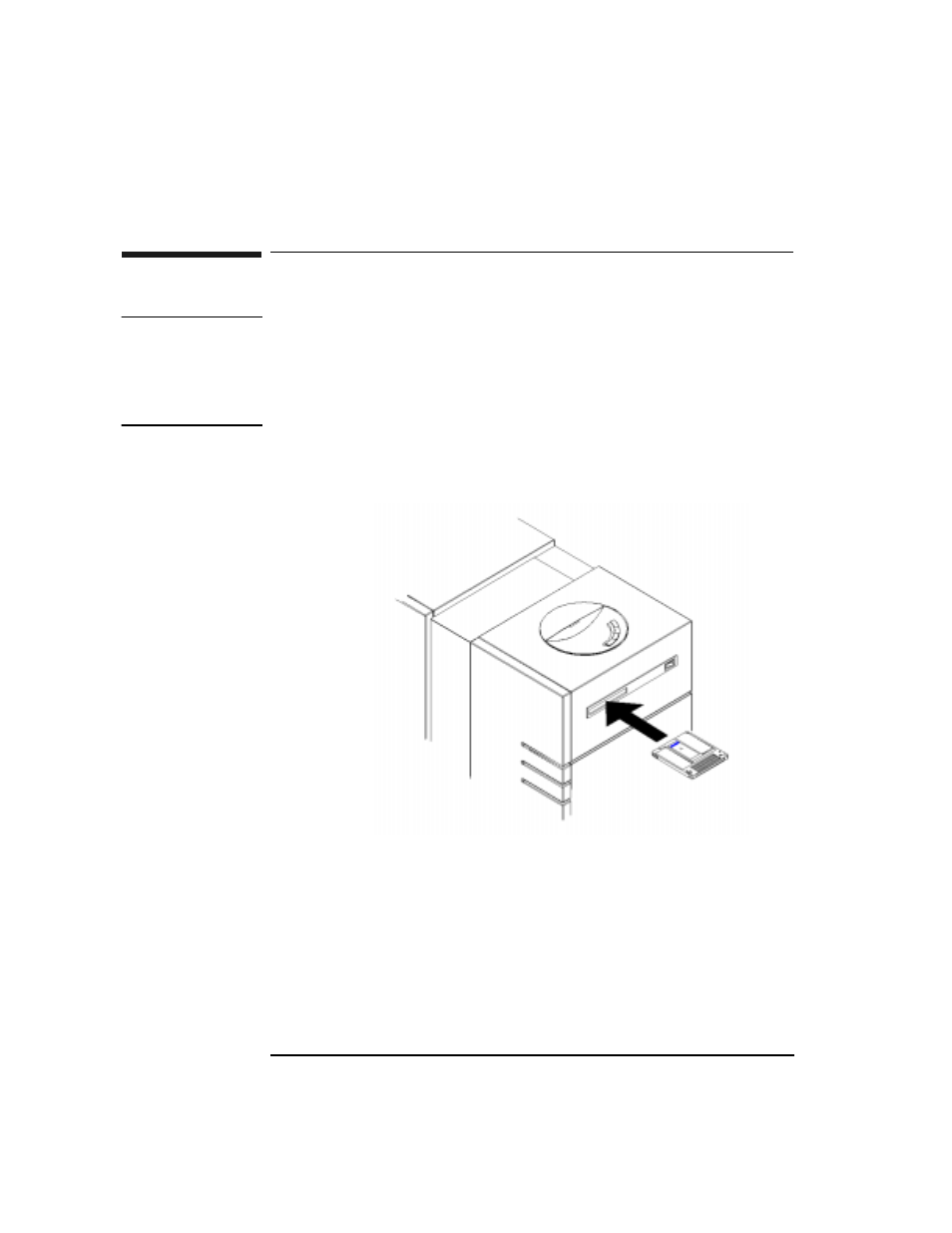 Disks:loading, Loading a disk, Note label all disks before loading them into the | Start with, Figure 3-3 loading a disk, Insert a disk into the mailslot with side a of, When the disk is inserted, it is automatically pul, If you want to select the storage slot number t, Loading a disk into the jukebox -10, Figure 3-3 . loading a disk -10 | HP Surestore 320ex Optical Jukebox User Manual | Page 44 / 120