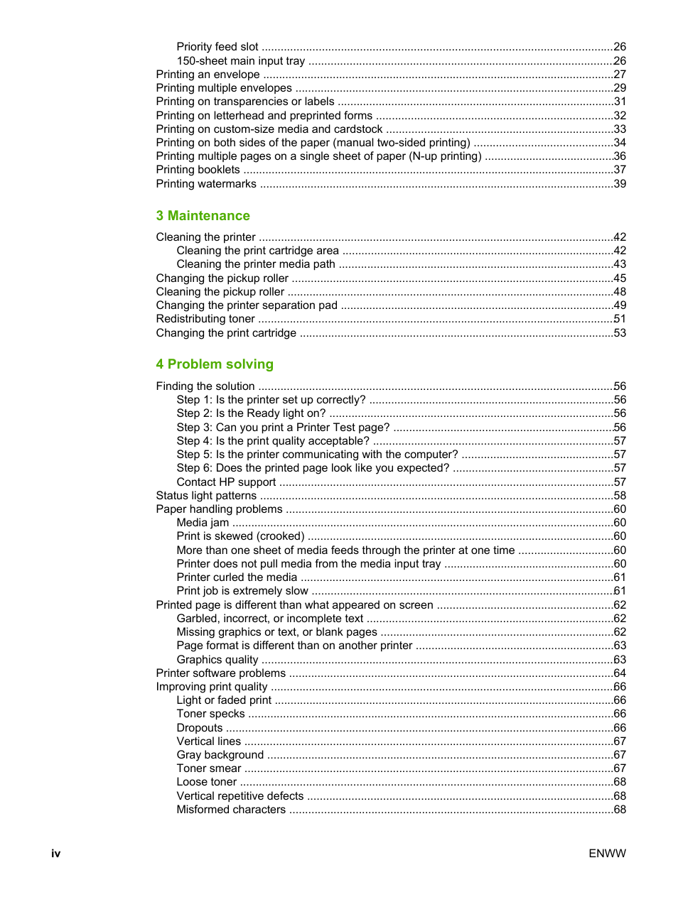 HP LaserJet 1018 Printer User Manual | Page 6 / 116