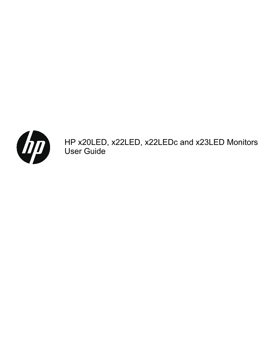 HP x22LED 21.5 inch Diagonal LCD Monitor User Manual | 34 pages