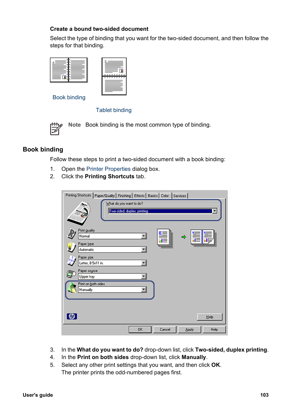 Book binding | HP Deskjet 6988dt Printer User Manual | Page 105 / 182
