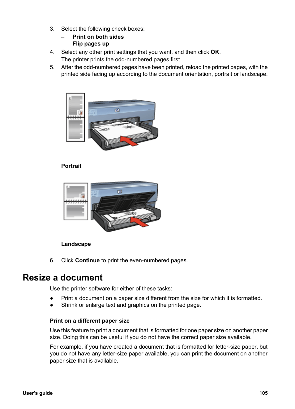 Resize a document, Resize | HP Deskjet 6988dt Printer User Manual | Page 107 / 182