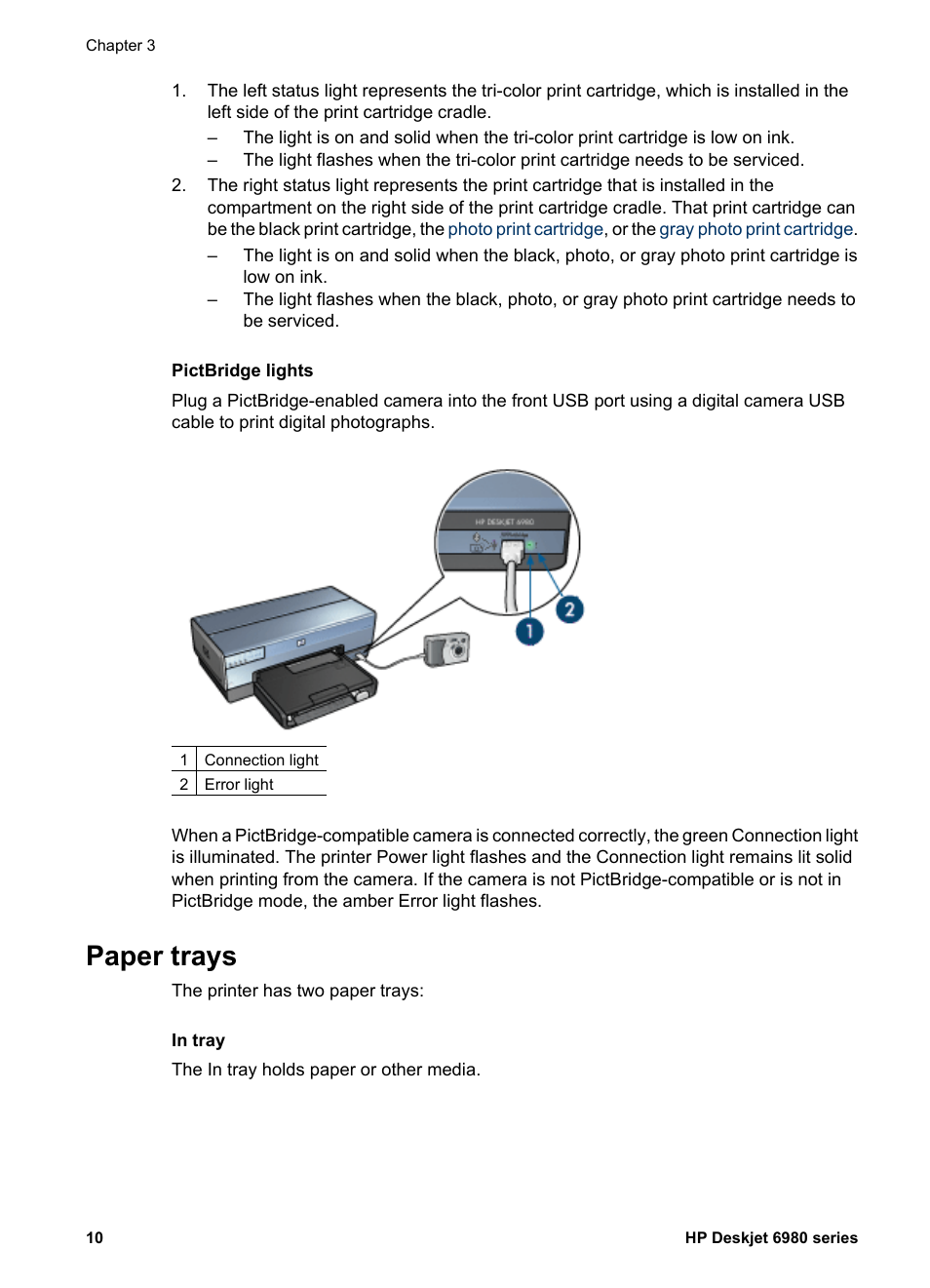 Paper trays | HP Deskjet 6988dt Printer User Manual | Page 12 / 182