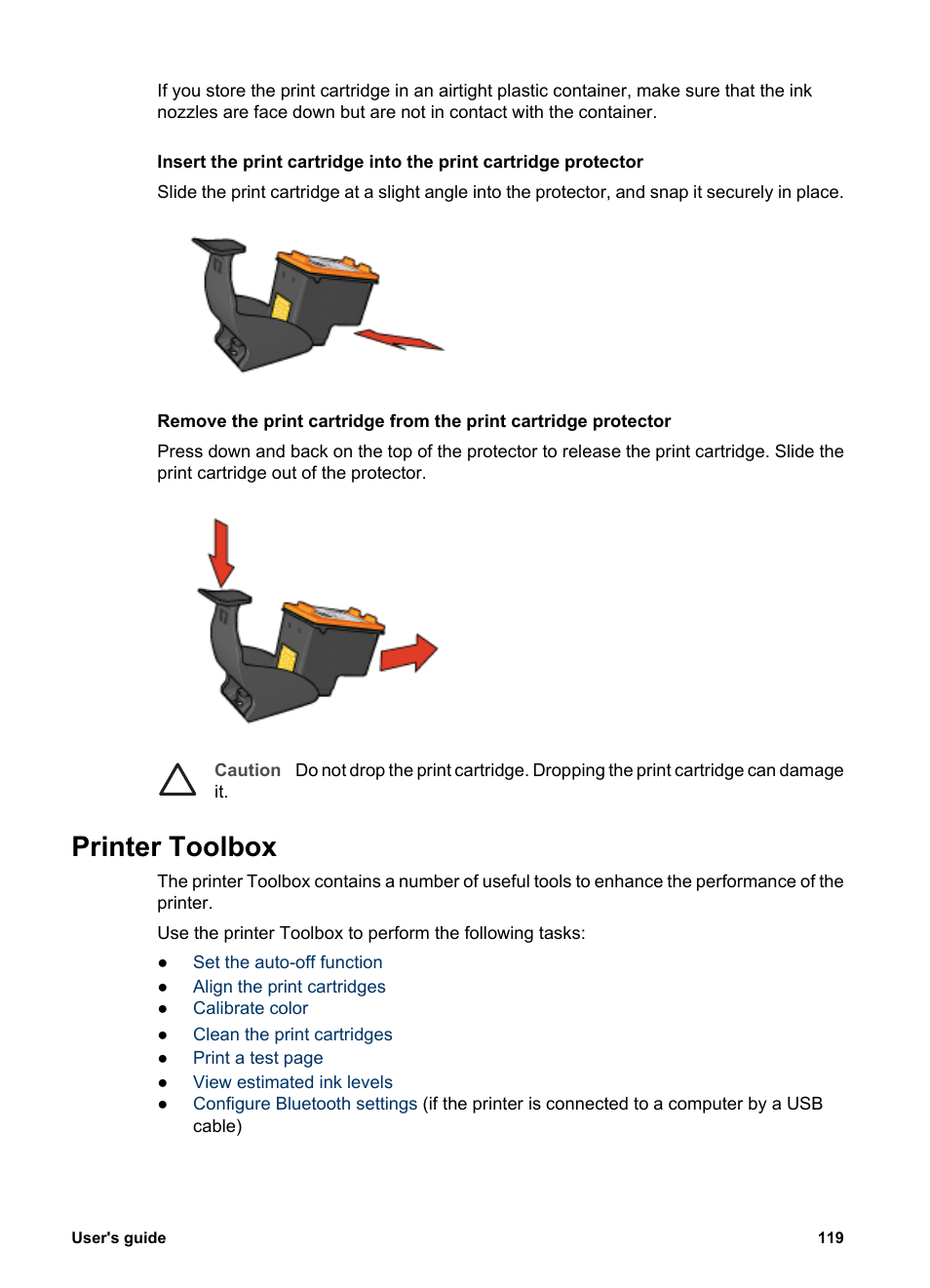 Printer toolbox, Toolbox | HP Deskjet 6988dt Printer User Manual | Page 121 / 182