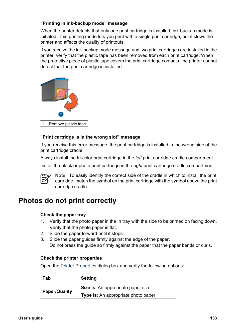 Photos do not print correctly | HP Deskjet 6988dt Printer User Manual | Page 135 / 182