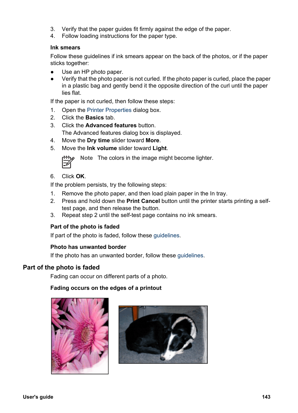 Part of the photo is faded | HP Deskjet 6988dt Printer User Manual | Page 145 / 182