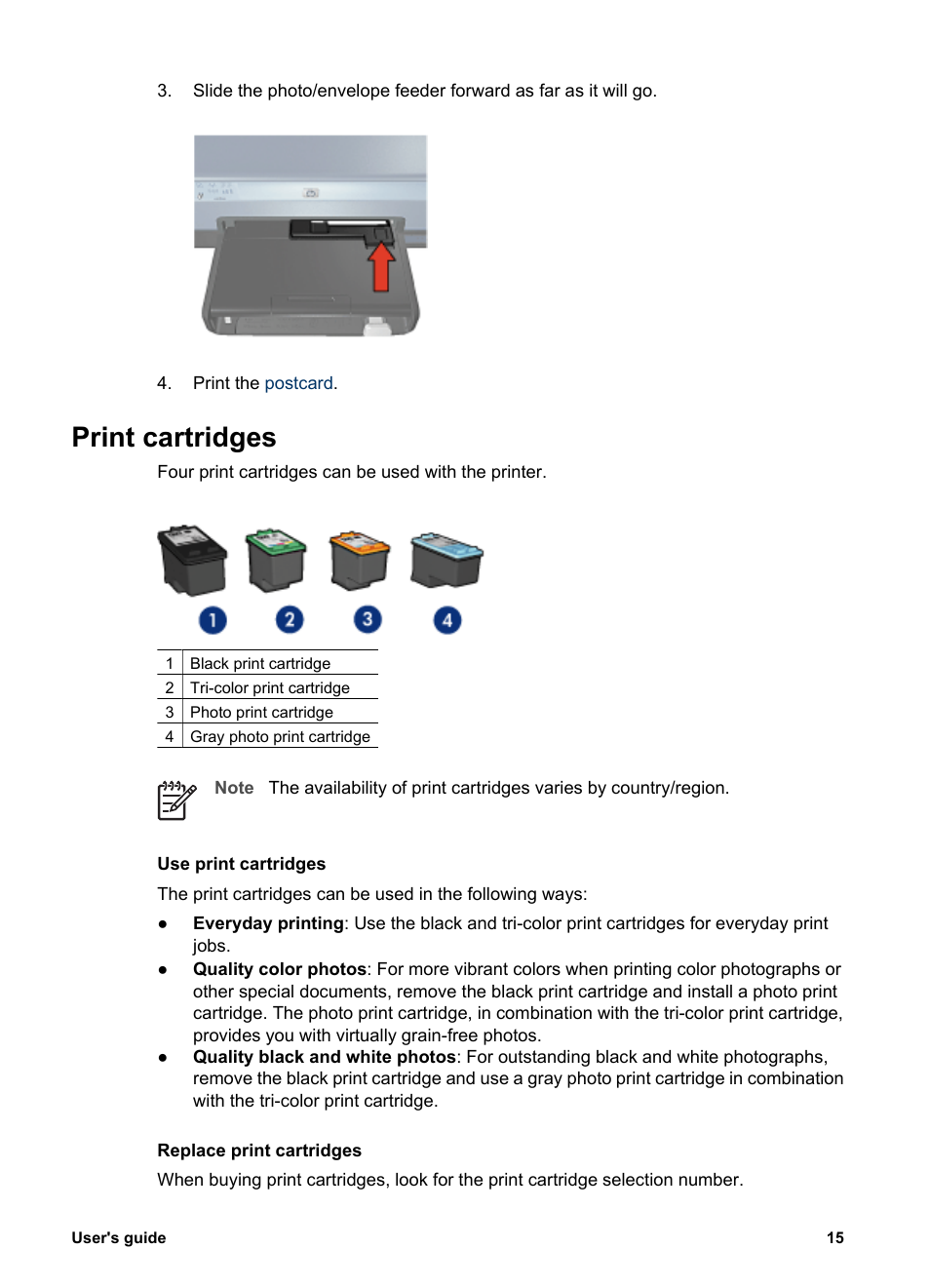 Print cartridges | HP Deskjet 6988dt Printer User Manual | Page 17 / 182