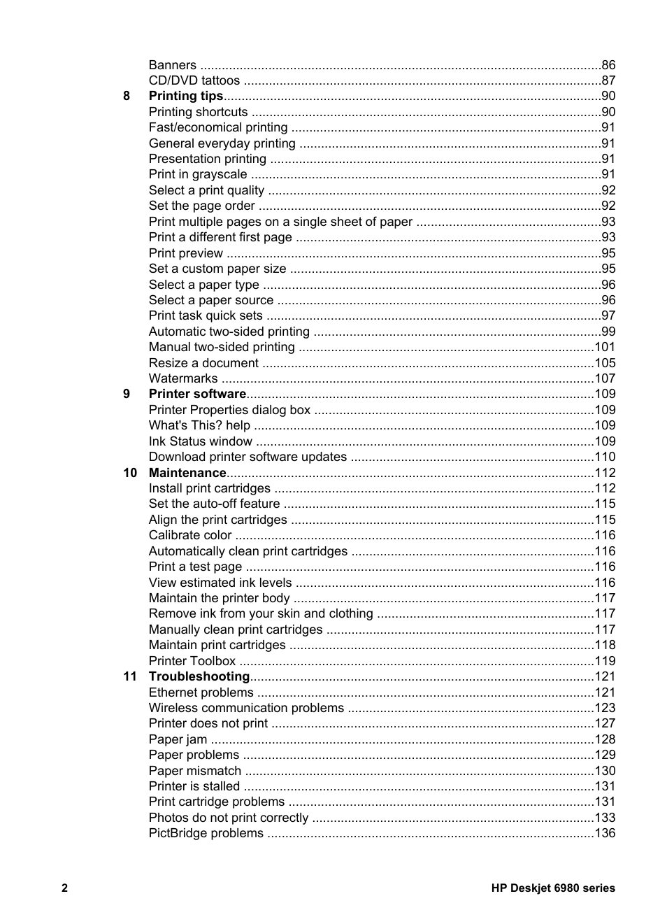 HP Deskjet 6988dt Printer User Manual | Page 4 / 182