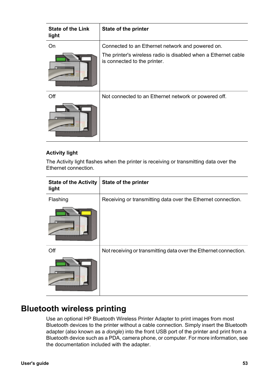 Bluetooth wireless printing | HP Deskjet 6988dt Printer User Manual | Page 55 / 182