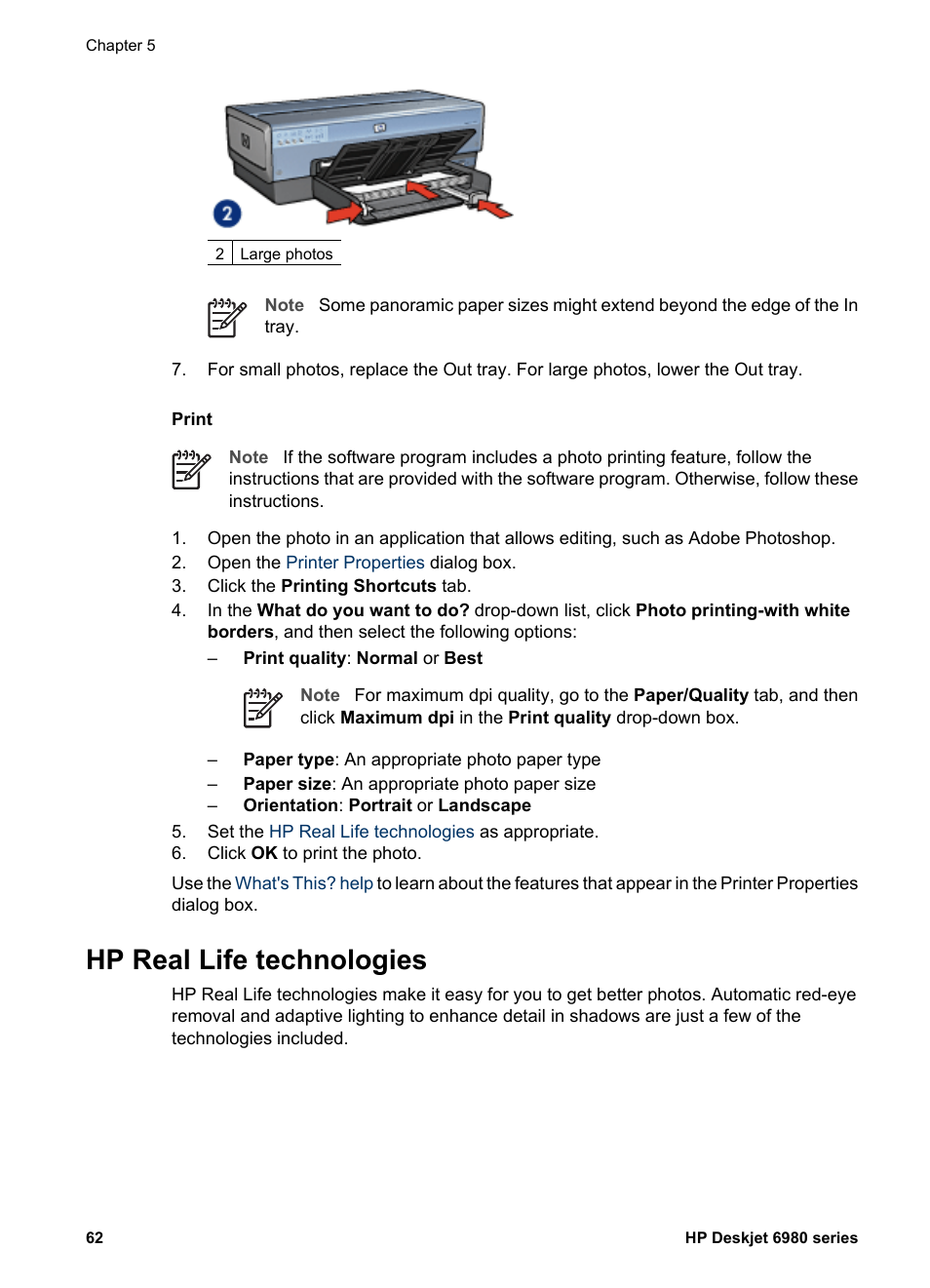 Hp real life technologies | HP Deskjet 6988dt Printer User Manual | Page 64 / 182