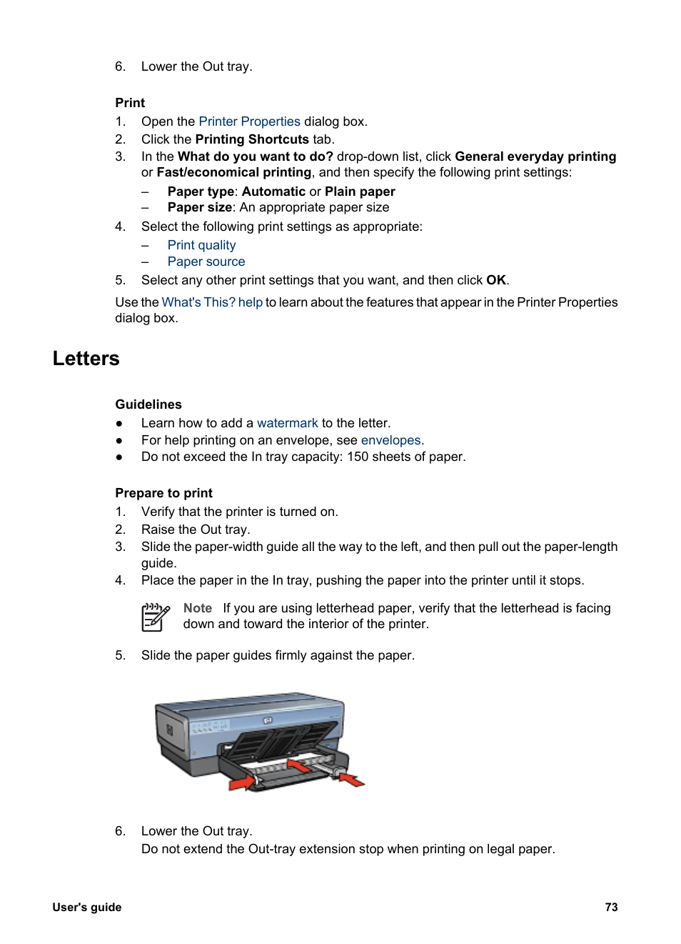 Letters | HP Deskjet 6988dt Printer User Manual | Page 75 / 182