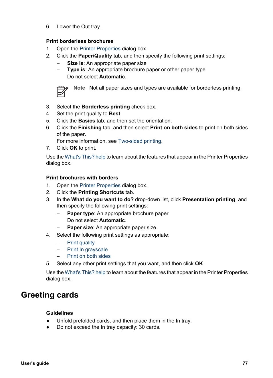 Greeting cards | HP Deskjet 6988dt Printer User Manual | Page 79 / 182