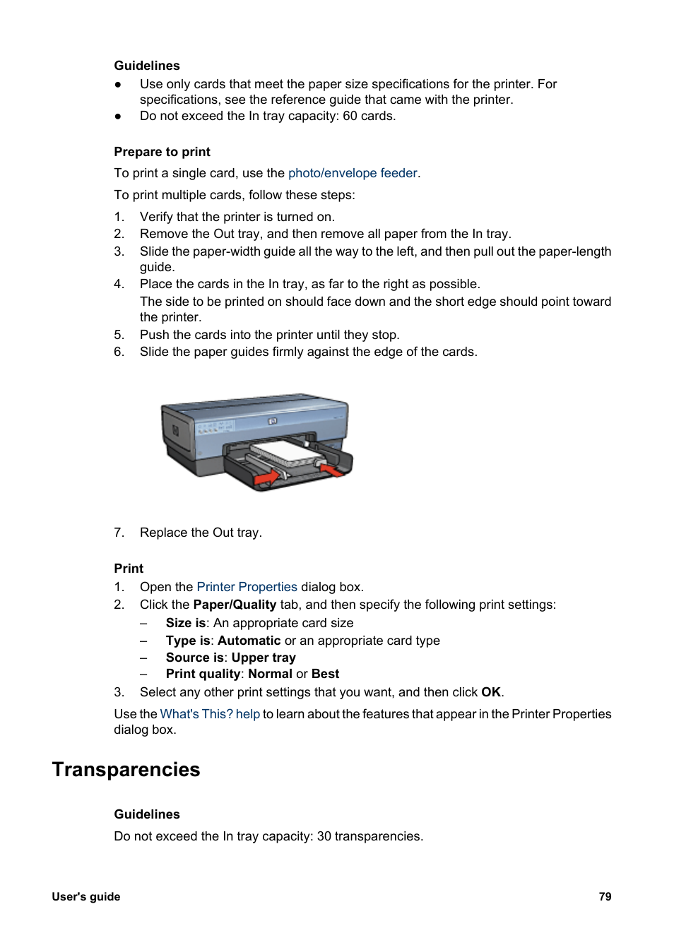 Transparencies | HP Deskjet 6988dt Printer User Manual | Page 81 / 182