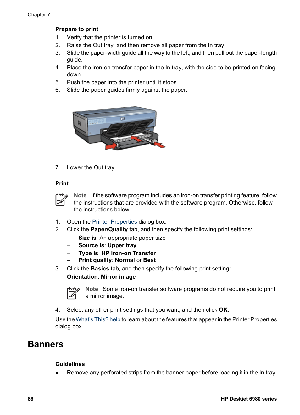 Banners | HP Deskjet 6988dt Printer User Manual | Page 88 / 182