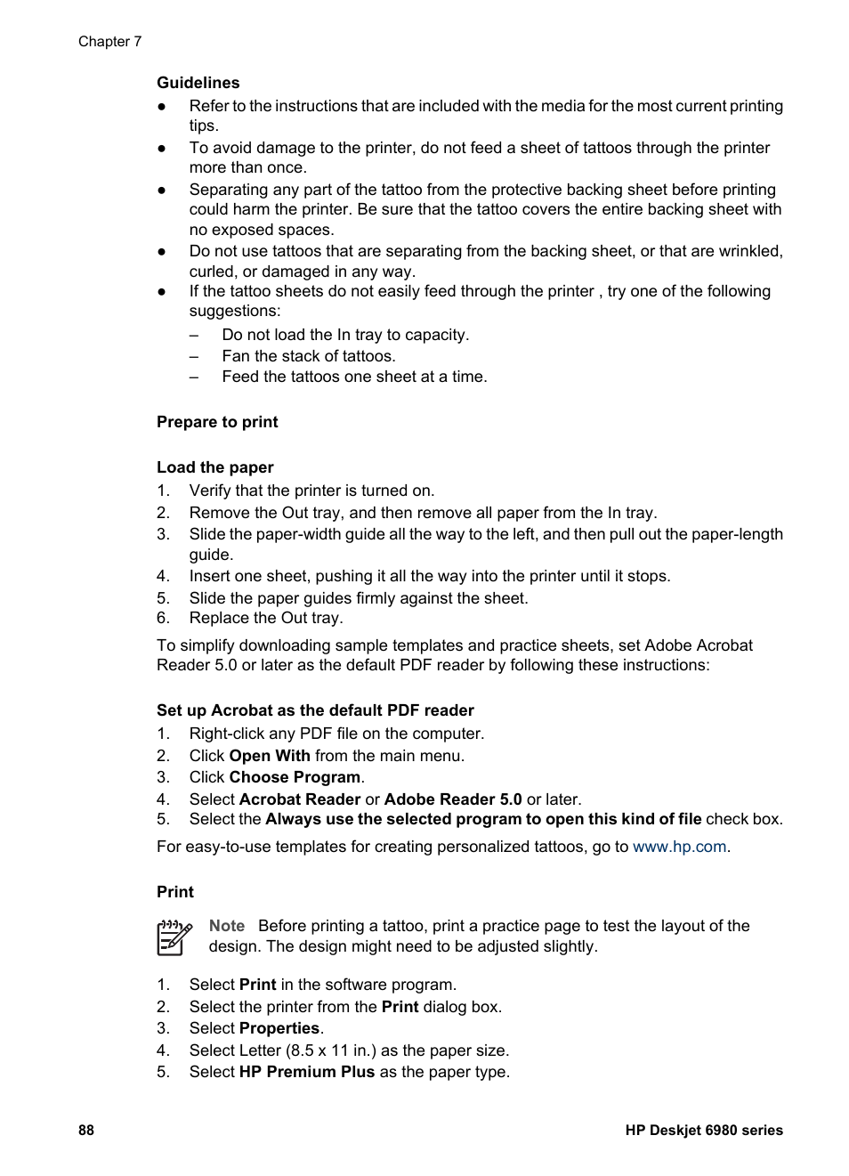 HP Deskjet 6988dt Printer User Manual | Page 90 / 182