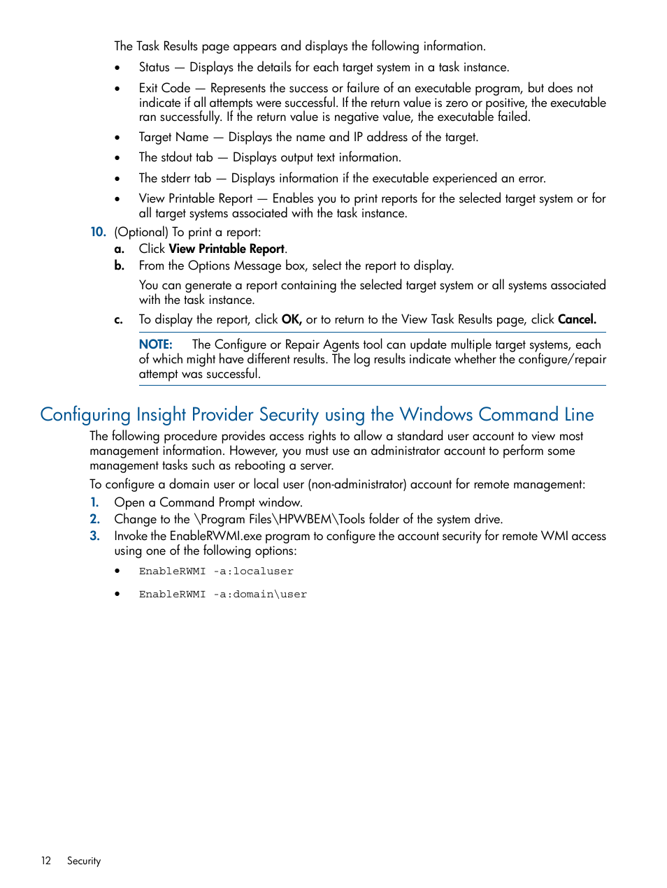 HP Insight Management WBEM Providers User Manual | Page 12 / 29