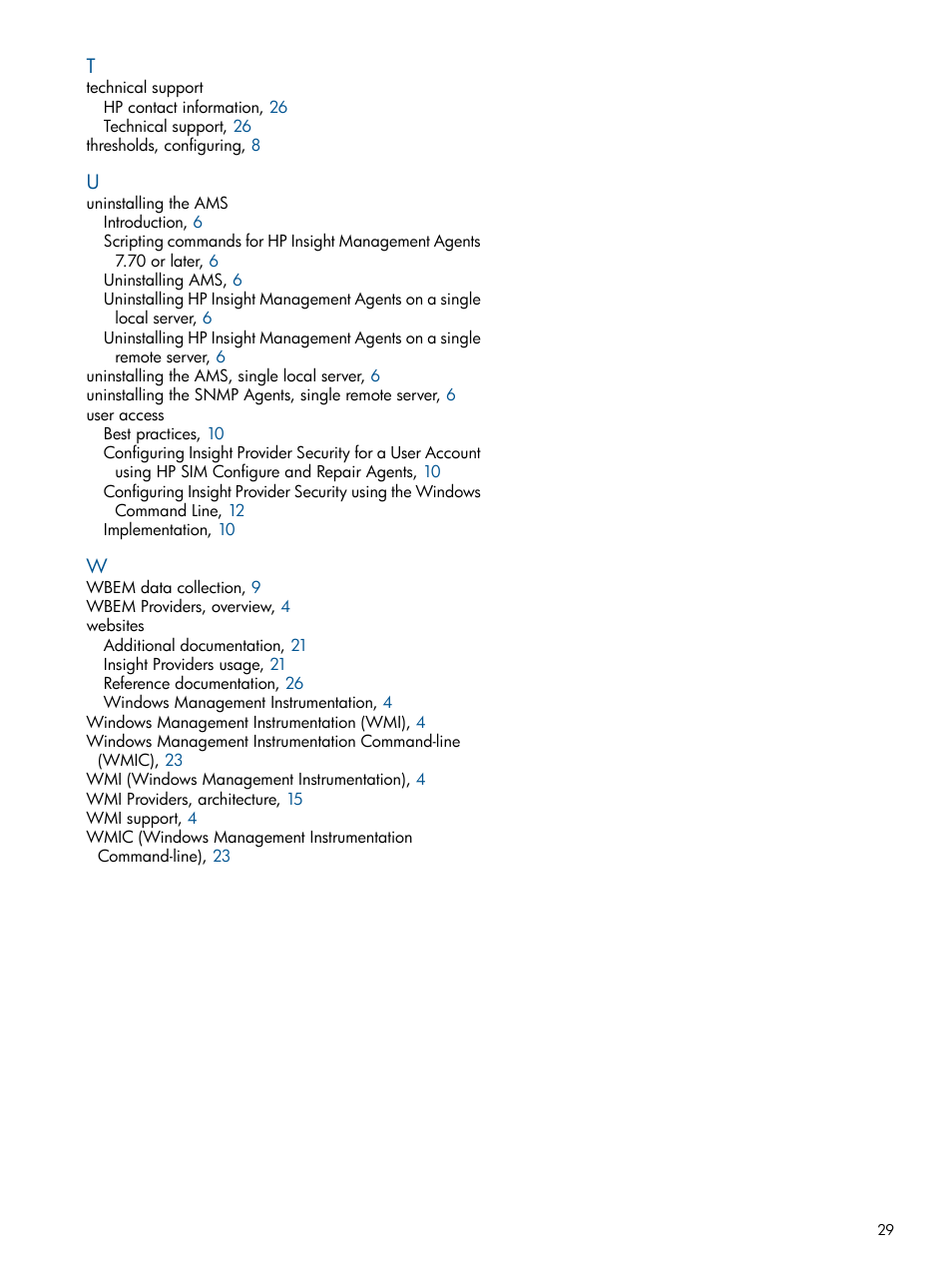 HP Insight Management WBEM Providers User Manual | Page 29 / 29