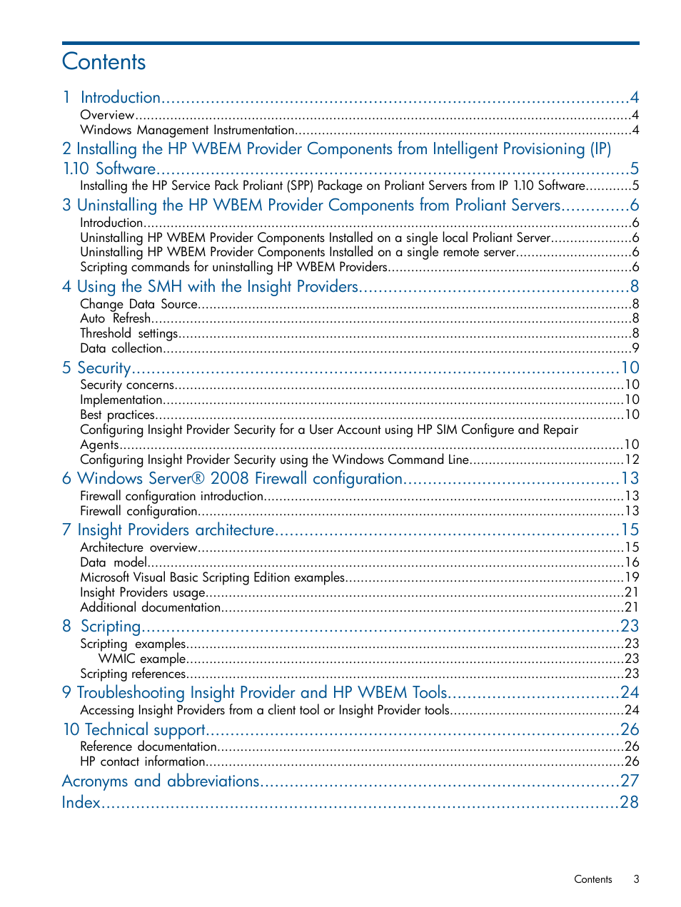 HP Insight Management WBEM Providers User Manual | Page 3 / 29