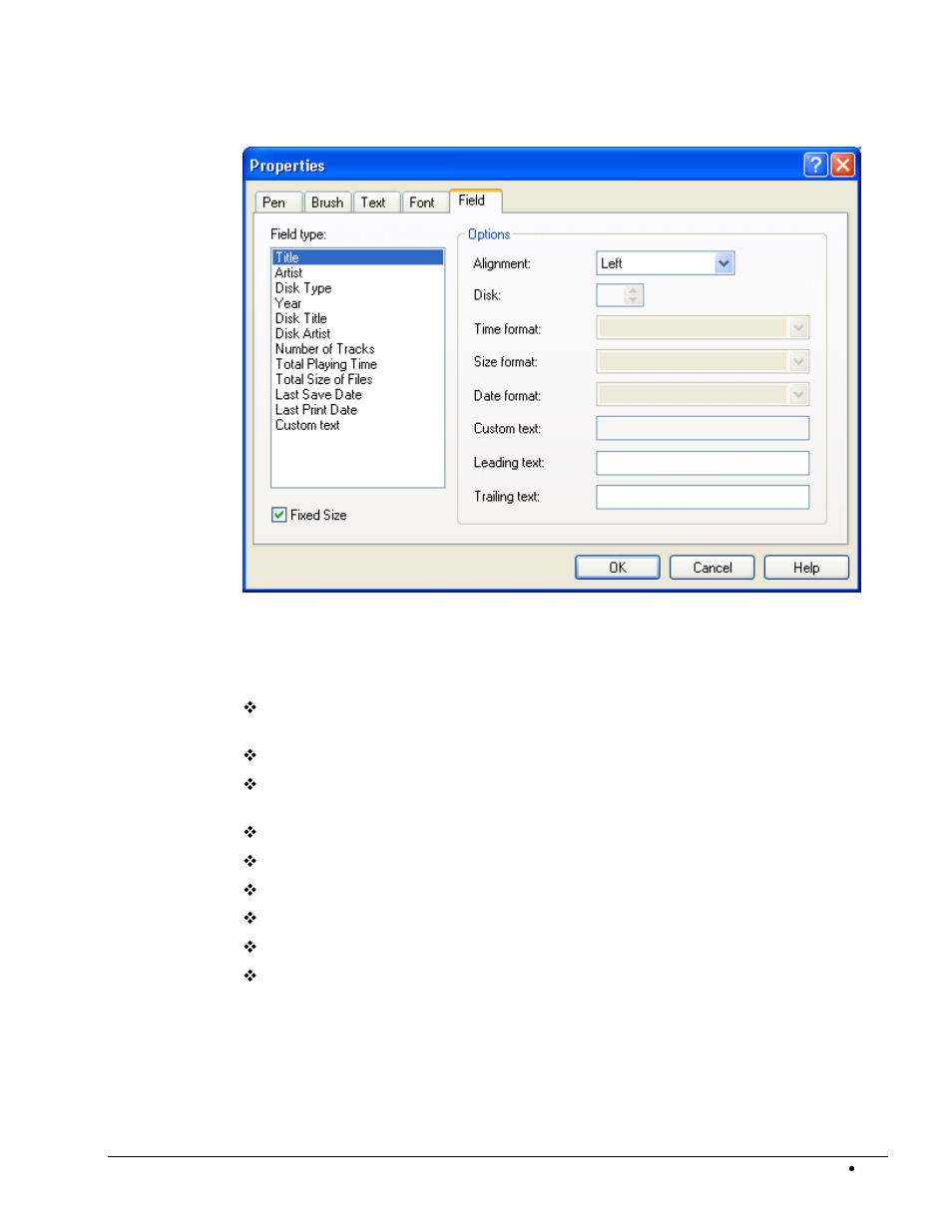 Tab 'field, 1 tab 'field | HP CD52 External CD-Writer Series User Manual | Page 100 / 109