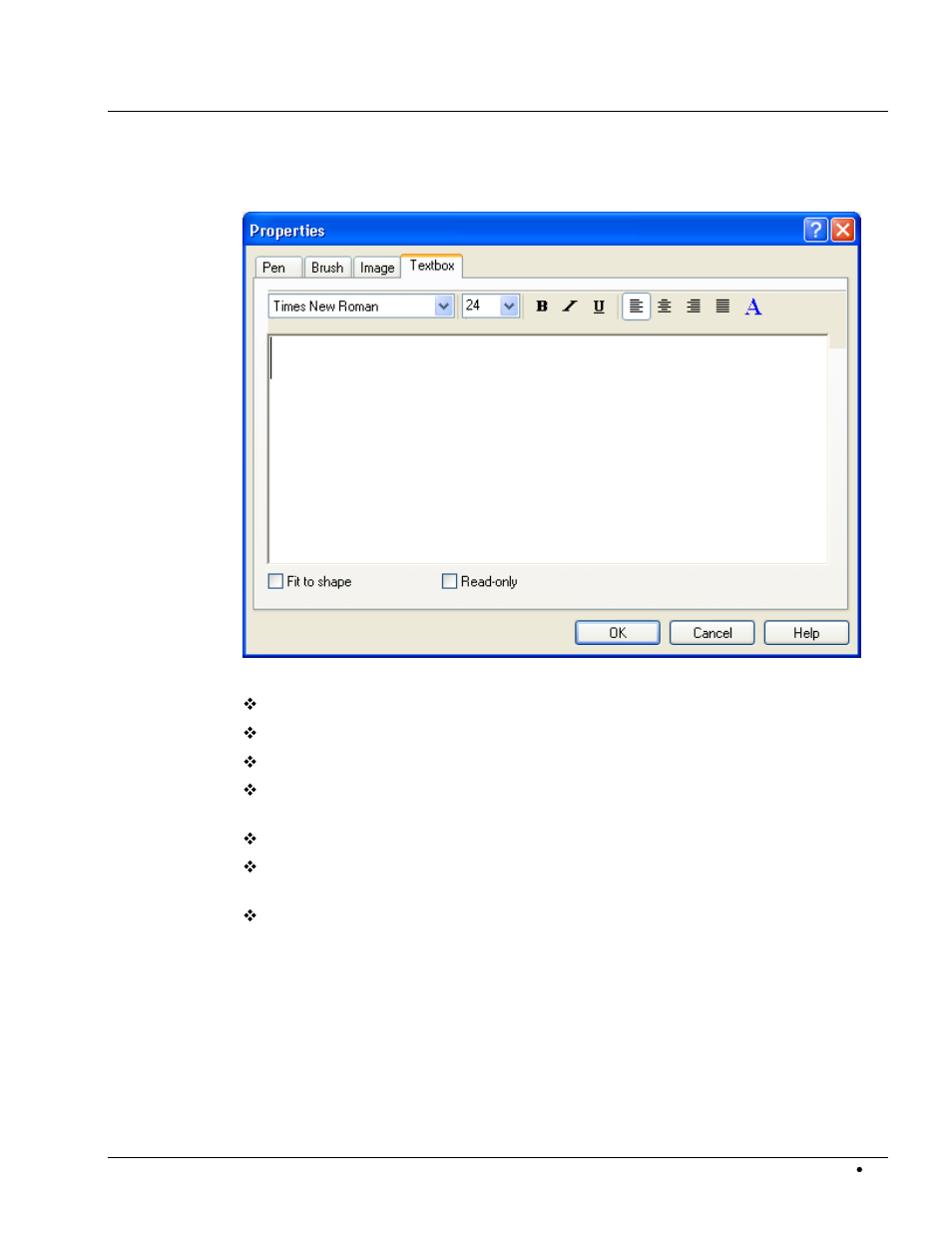 Properties' window, Textbox' tab, 2 'properties' window | HP CD52 External CD-Writer Series User Manual | Page 76 / 109