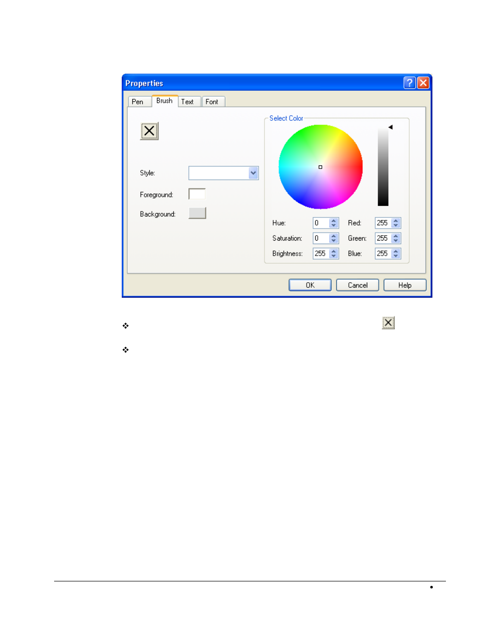 Brush' tab, 2 'brush' tab | HP CD52 External CD-Writer Series User Manual | Page 86 / 109