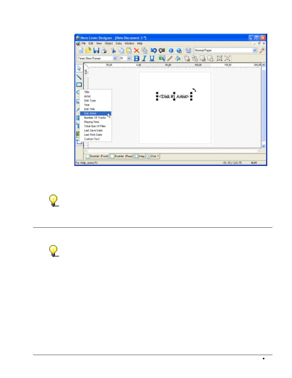 Editing fields, 3 editing fields | HP CD52 External CD-Writer Series User Manual | Page 99 / 109