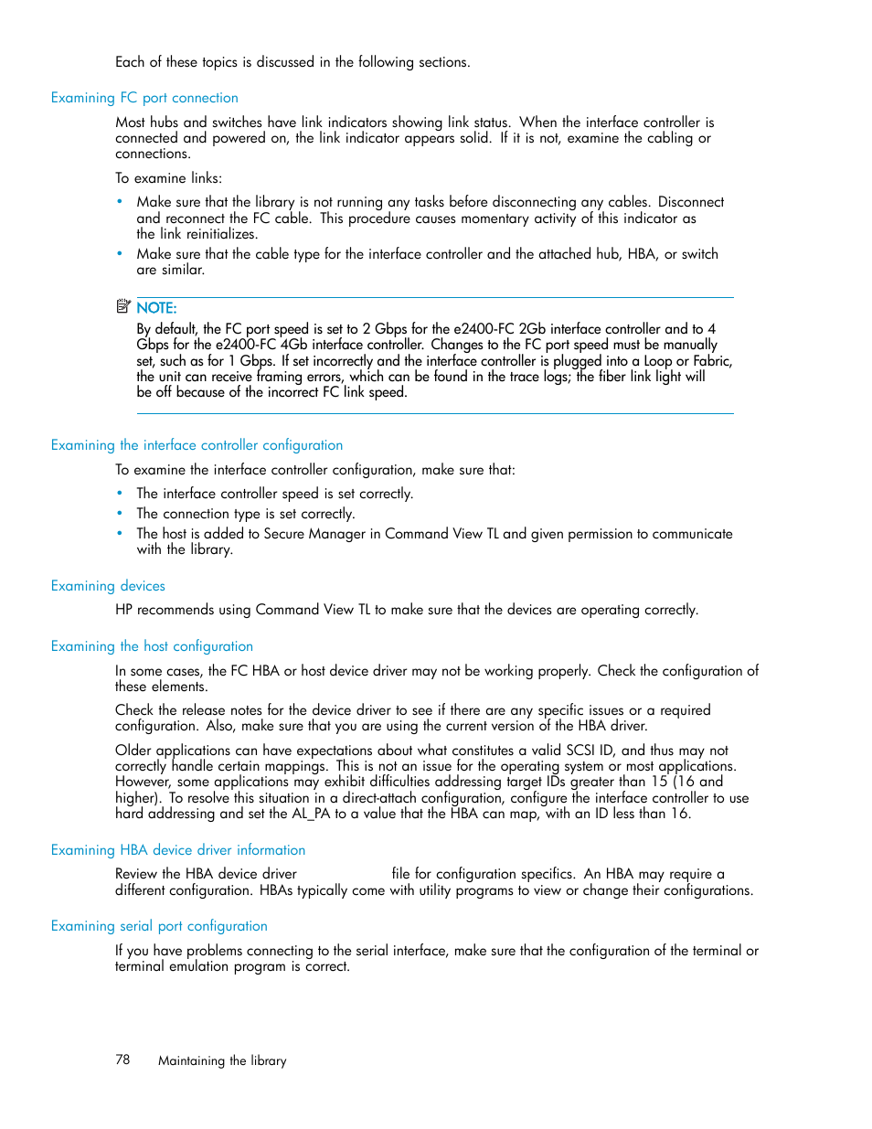 HP EML E-series Tape Libraries User Manual | Page 78 / 136