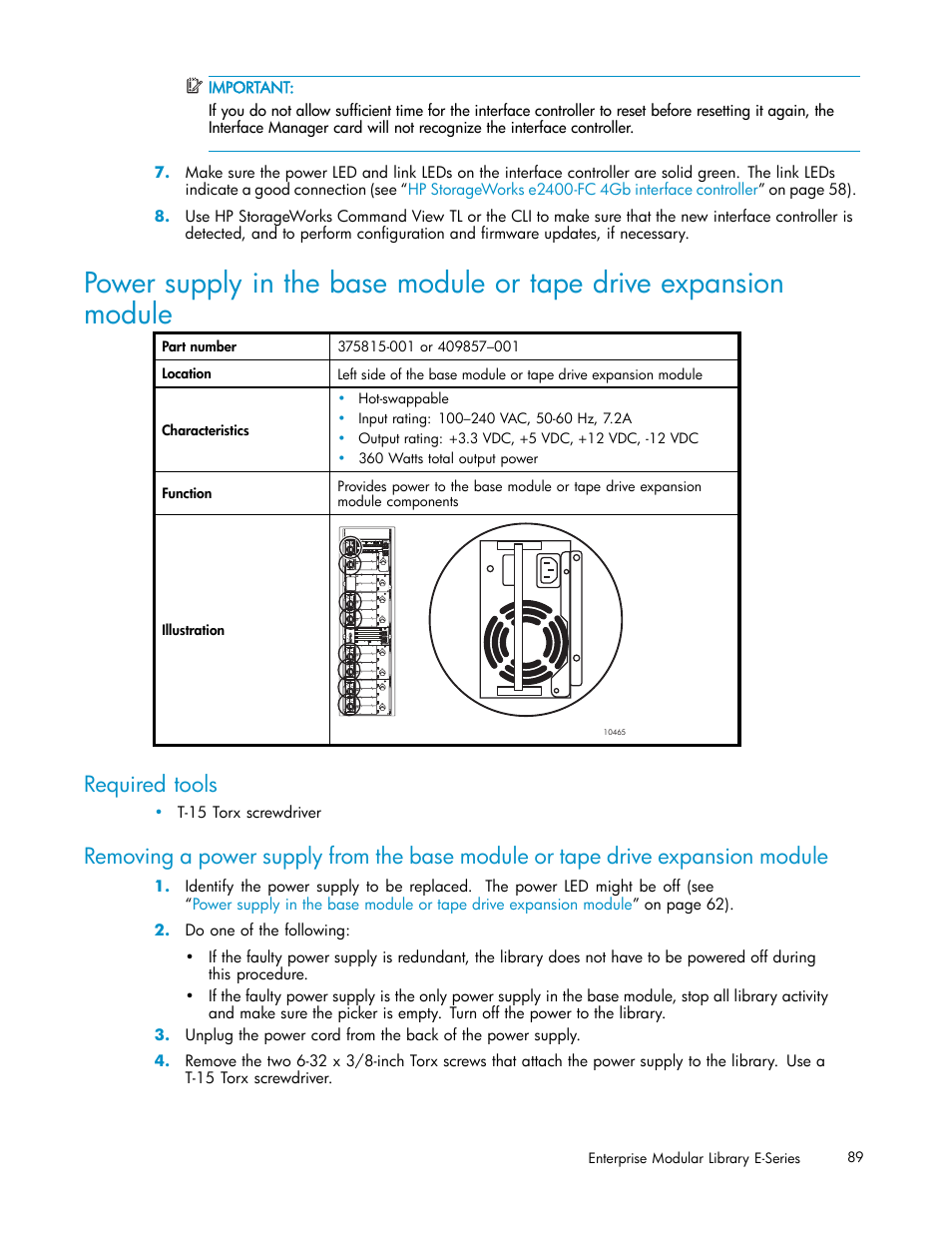 Required tools | HP EML E-series Tape Libraries User Manual | Page 89 / 136