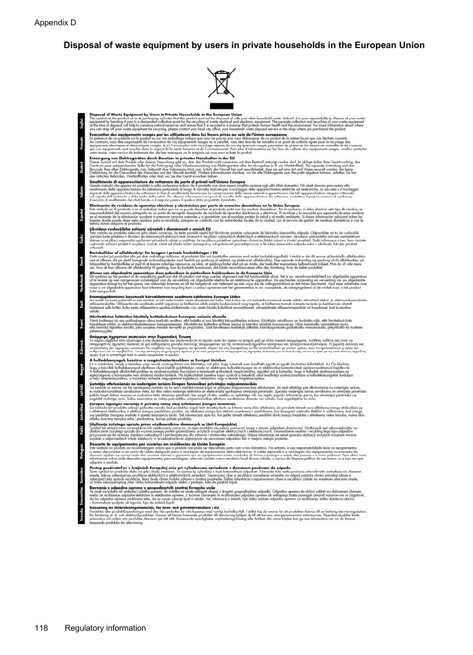 HP Officejet H470wf Mobile Printer User Manual | Page 122 / 132