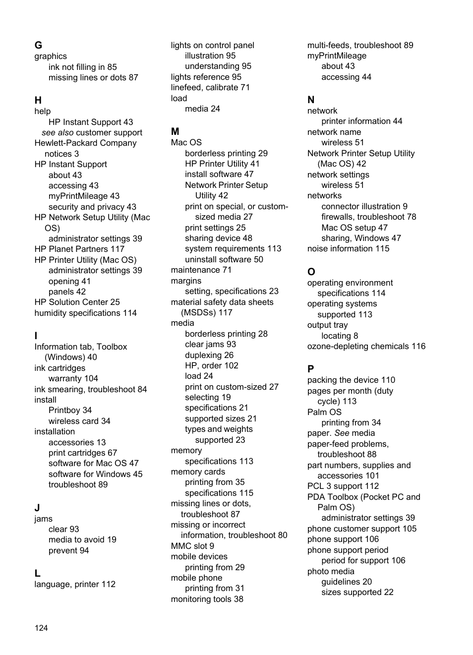 HP Officejet H470wf Mobile Printer User Manual | Page 128 / 132