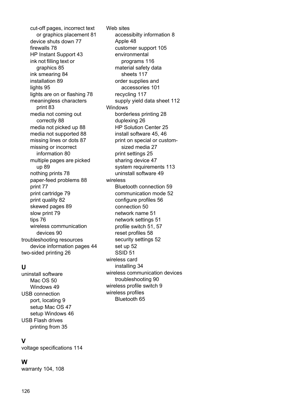 HP Officejet H470wf Mobile Printer User Manual | Page 130 / 132