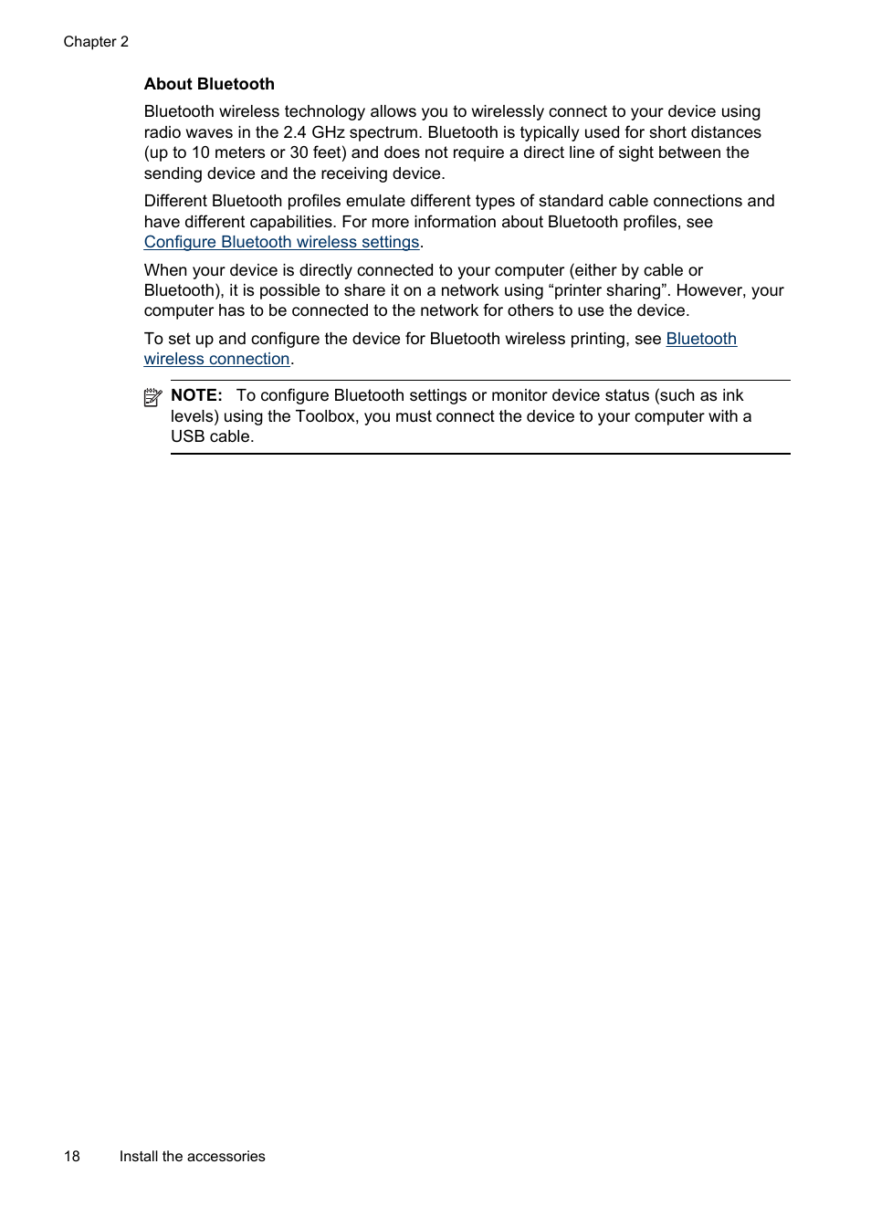 About bluetooth | HP Officejet H470wf Mobile Printer User Manual | Page 22 / 132