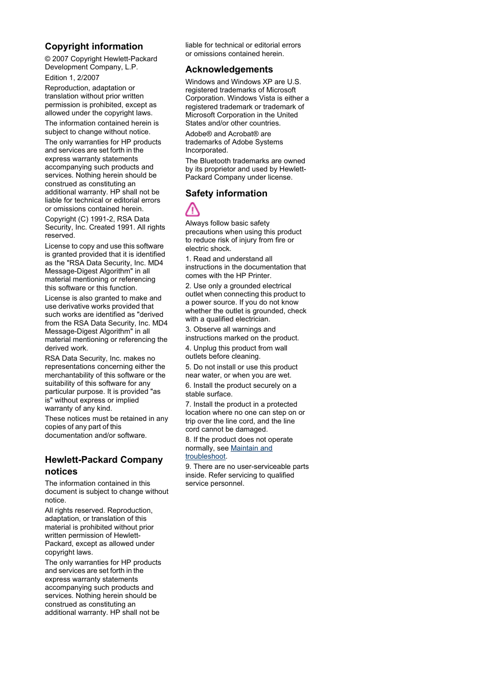 HP Officejet H470wf Mobile Printer User Manual | Page 3 / 132