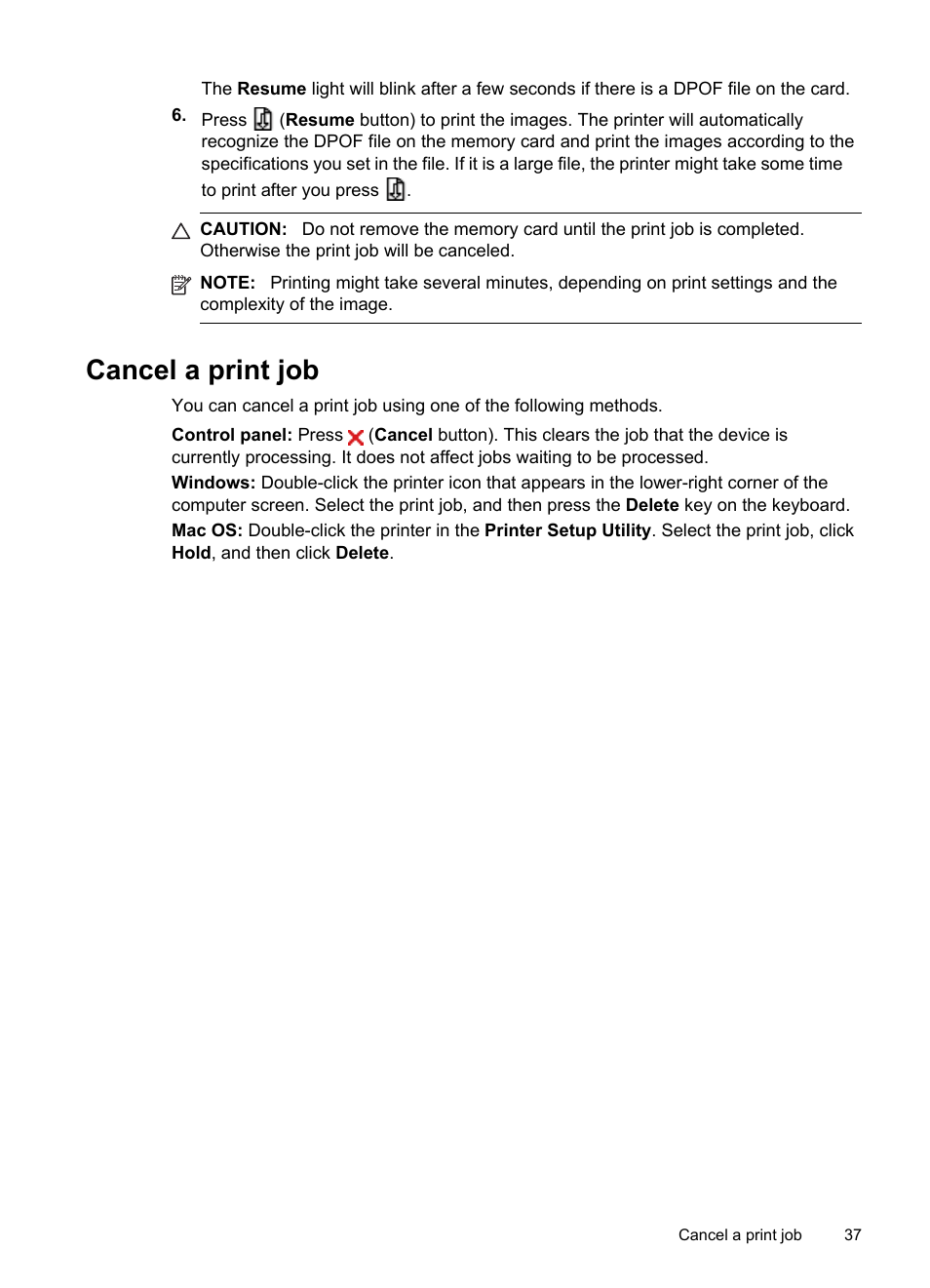Cancel a print job | HP Officejet H470wf Mobile Printer User Manual | Page 41 / 132