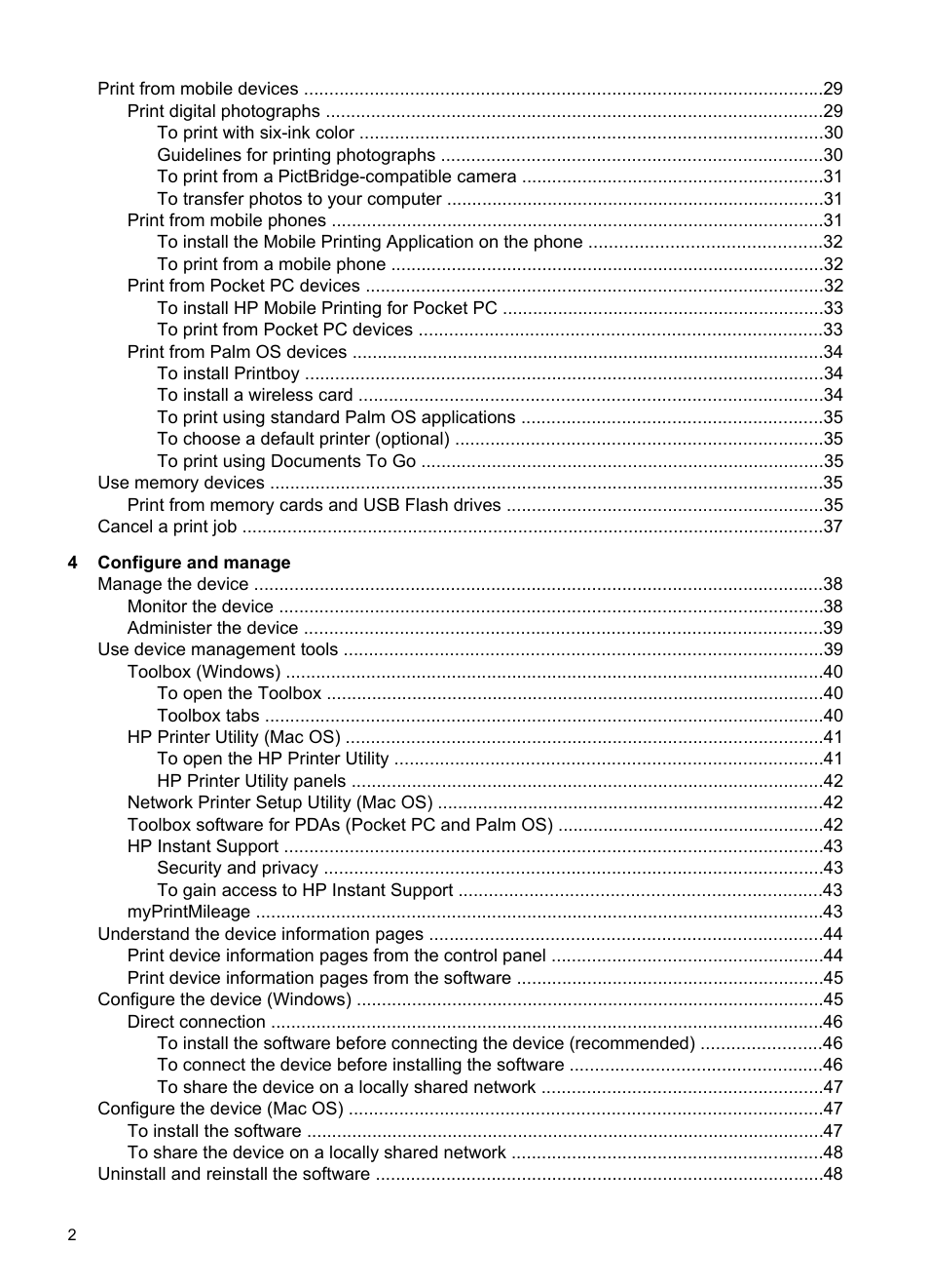 HP Officejet H470wf Mobile Printer User Manual | Page 6 / 132
