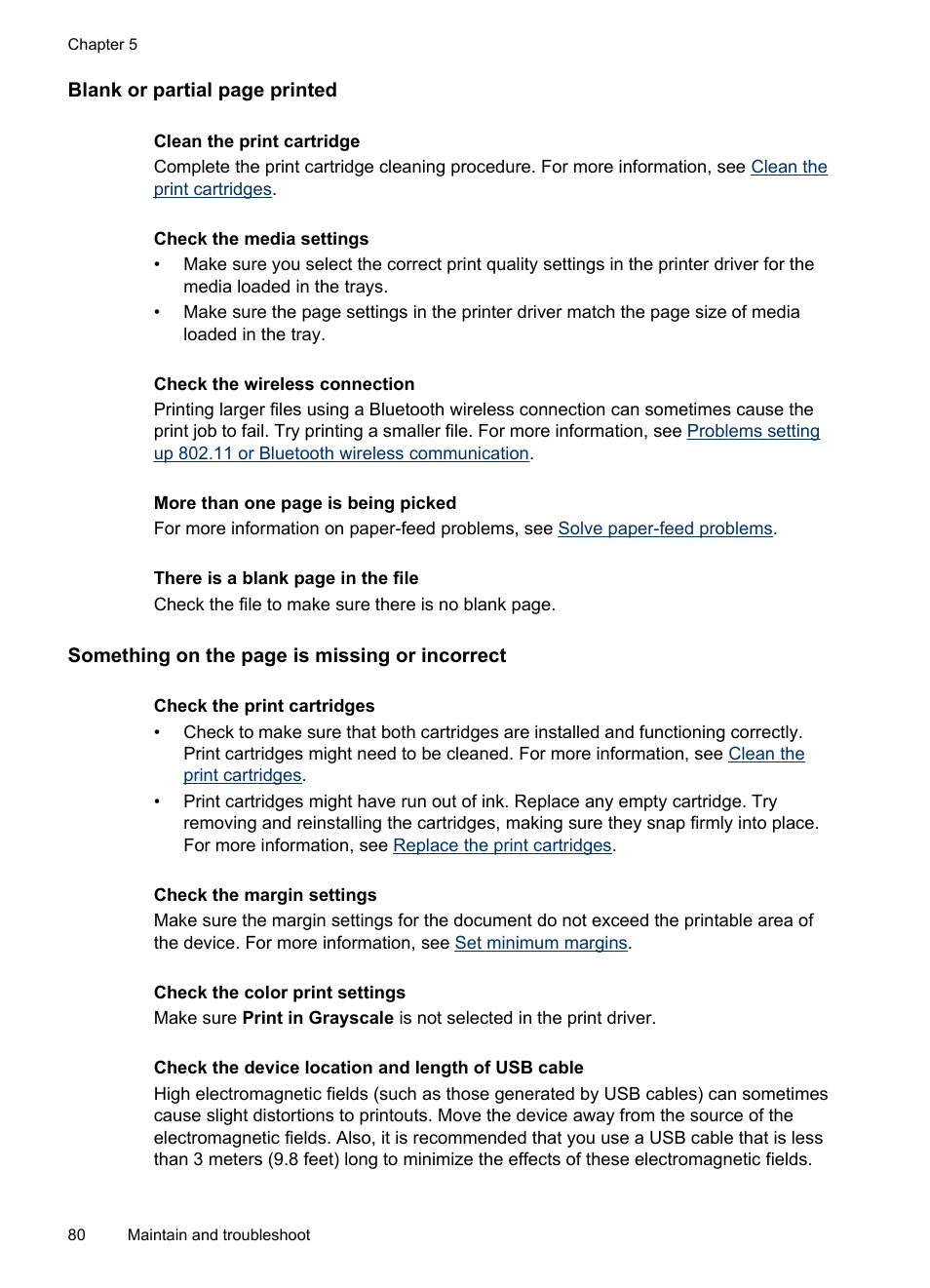HP Officejet H470wf Mobile Printer User Manual | Page 84 / 132